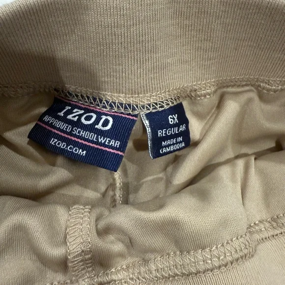Girls Izod Knit Waistband Skort School Uniform Tan - Picture 5 of 5